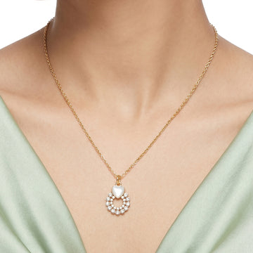 PRAO Necklace Anti-Tarnish Heart Monalisa Wreath Pendant