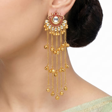 PRAO Earrings Anti-Tarnish Kashmiri Ghungroo Chain