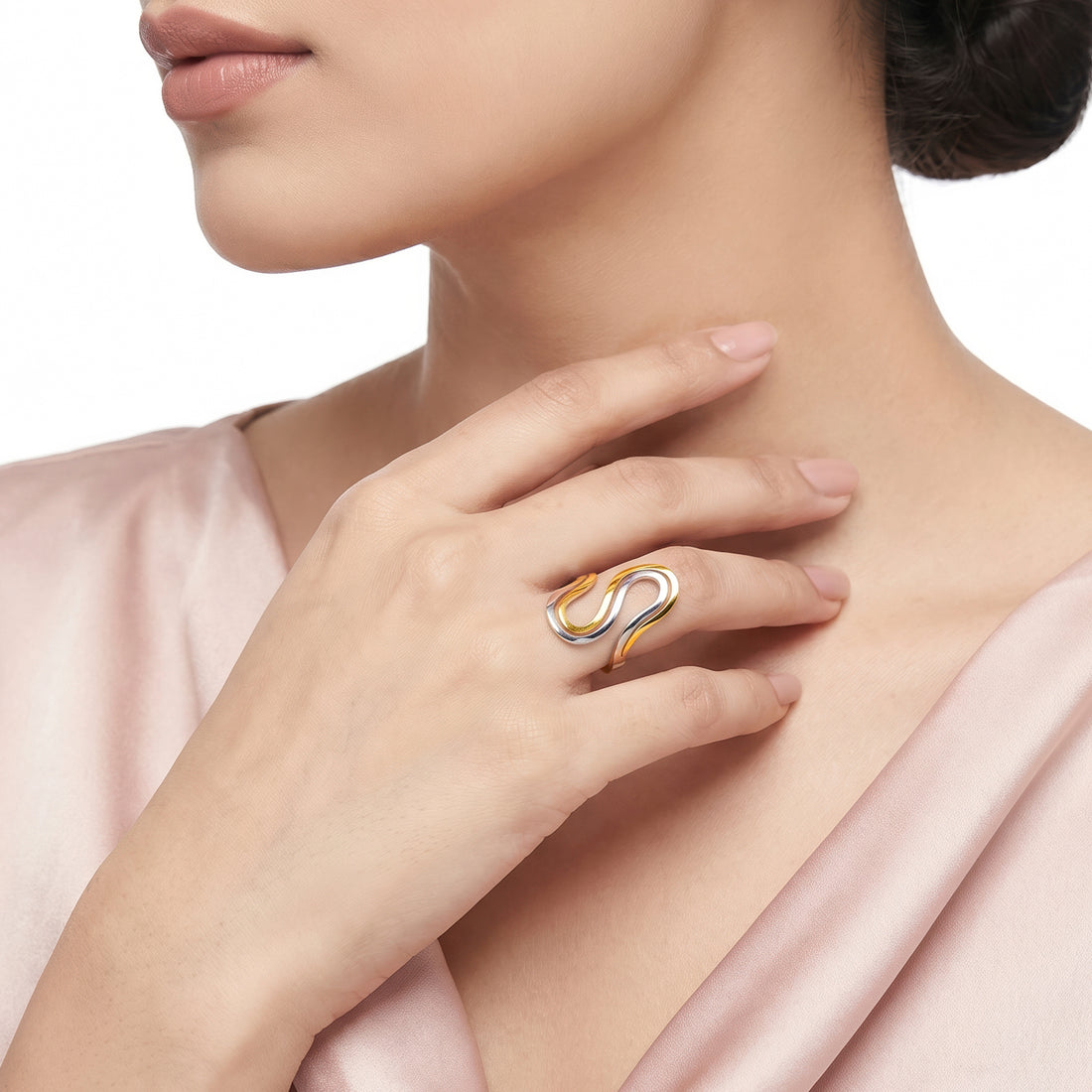 PRAO Ring Anti-Tarnish Openwork S-Shaped (Adjustable Size)