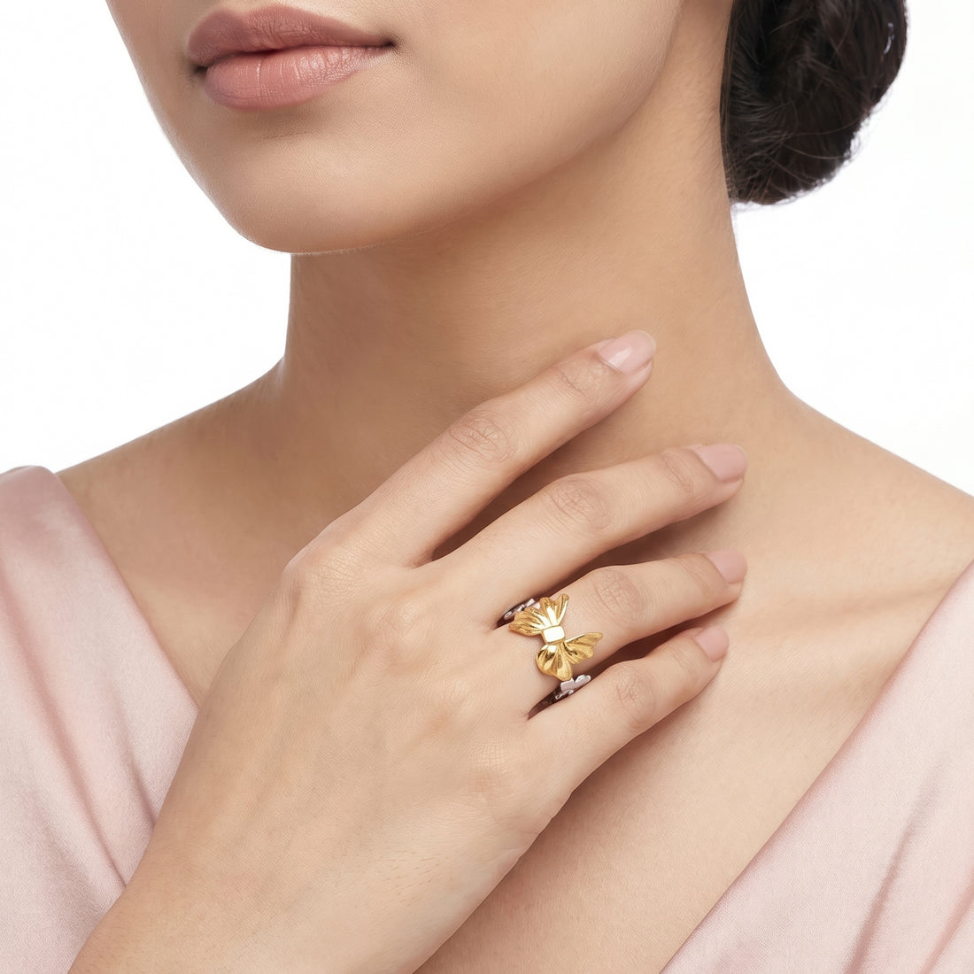 PRAO Ring Anti-Tarnish Ribbon Bow (Adjustable Size)