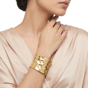 PRAO Bracelet Anti-Tarnish Giraffe Print Wide Cuff (Adjustable Size)