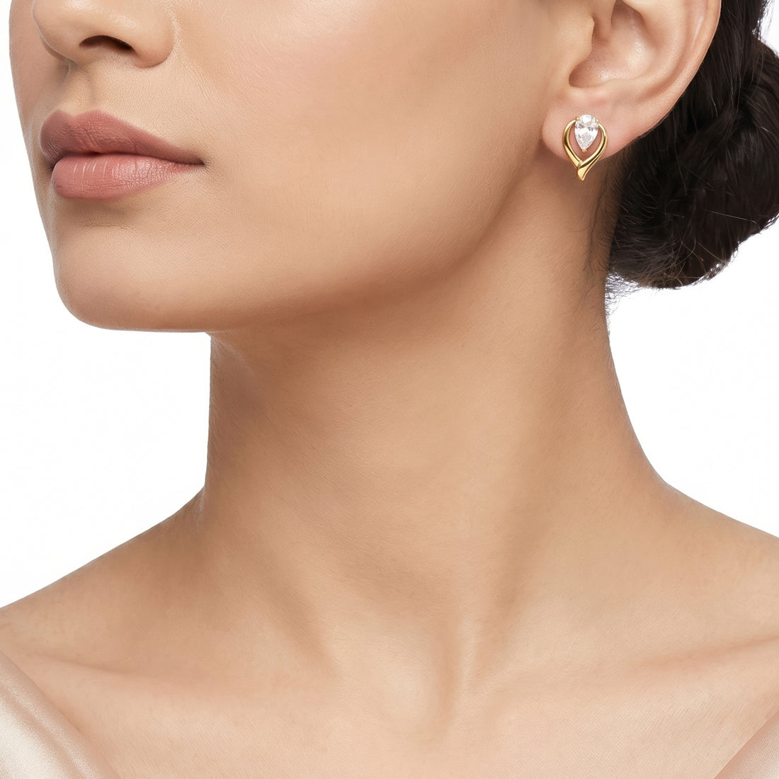 PRAO Earrings Anti-Tarnish Pear Crystal Studs