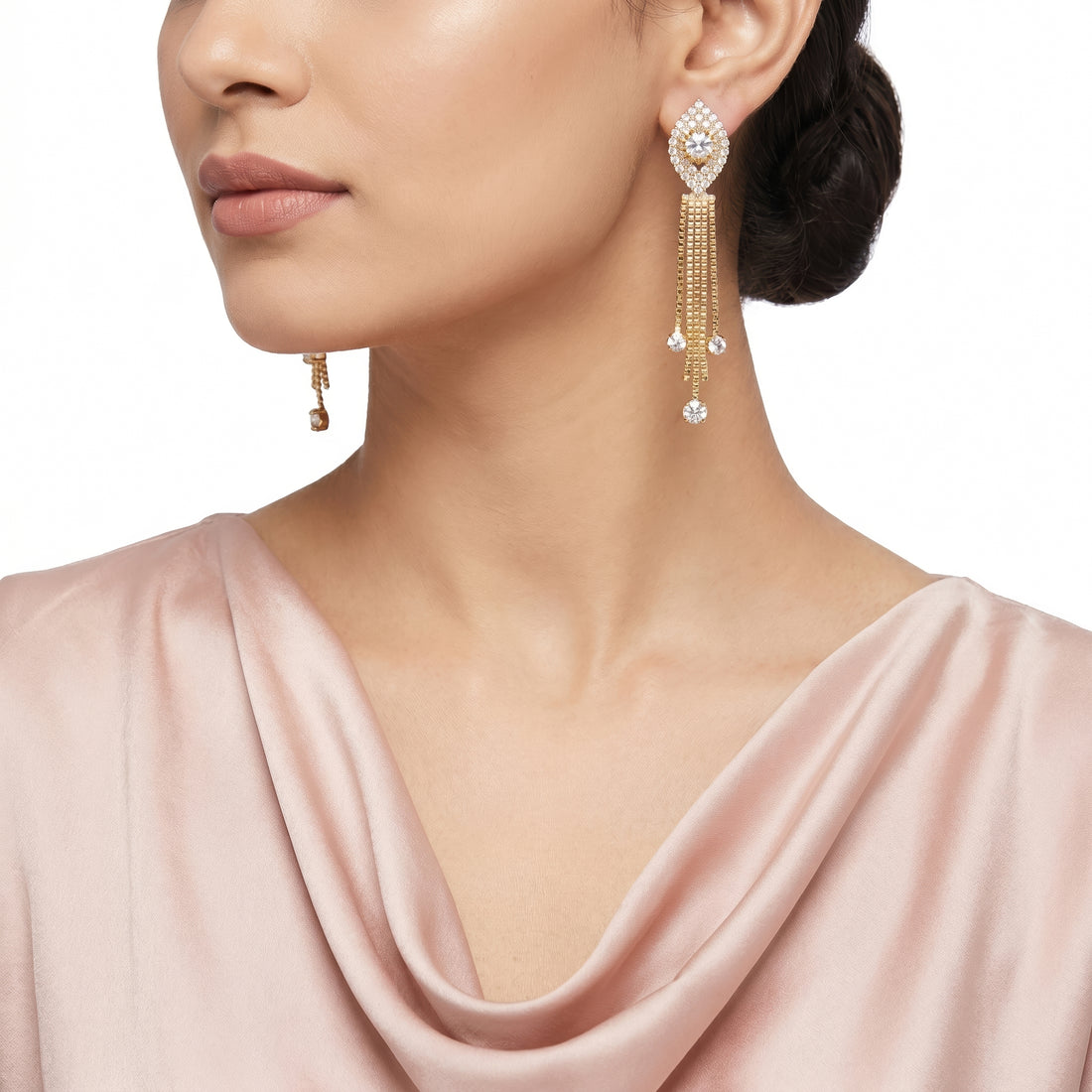 PRAO Earrings Anti-Tarnish Crystal Tassel Chain