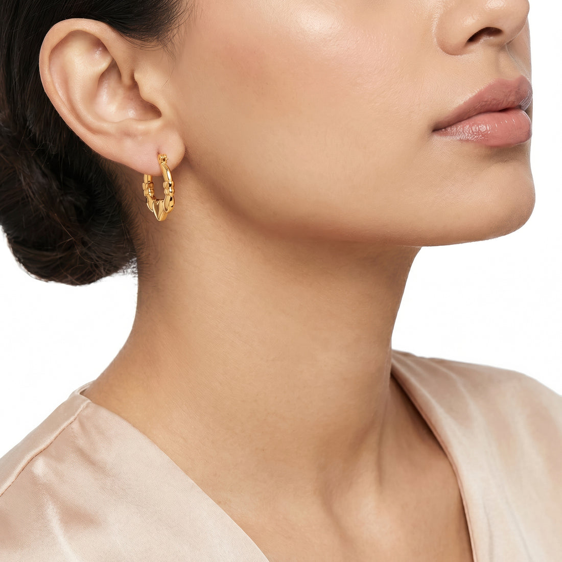 PRAO Earrings Anti-Tarnish Claddagh Crowned Heart Hoops