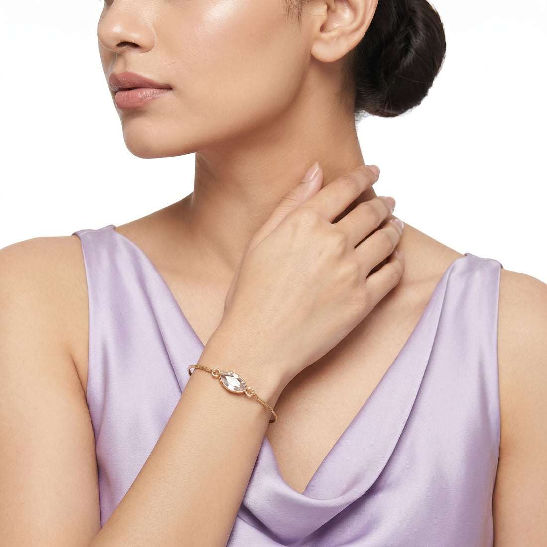 PRAO Bracelet Anti-Tarnish Marquise Crystal (Adjustable Size)