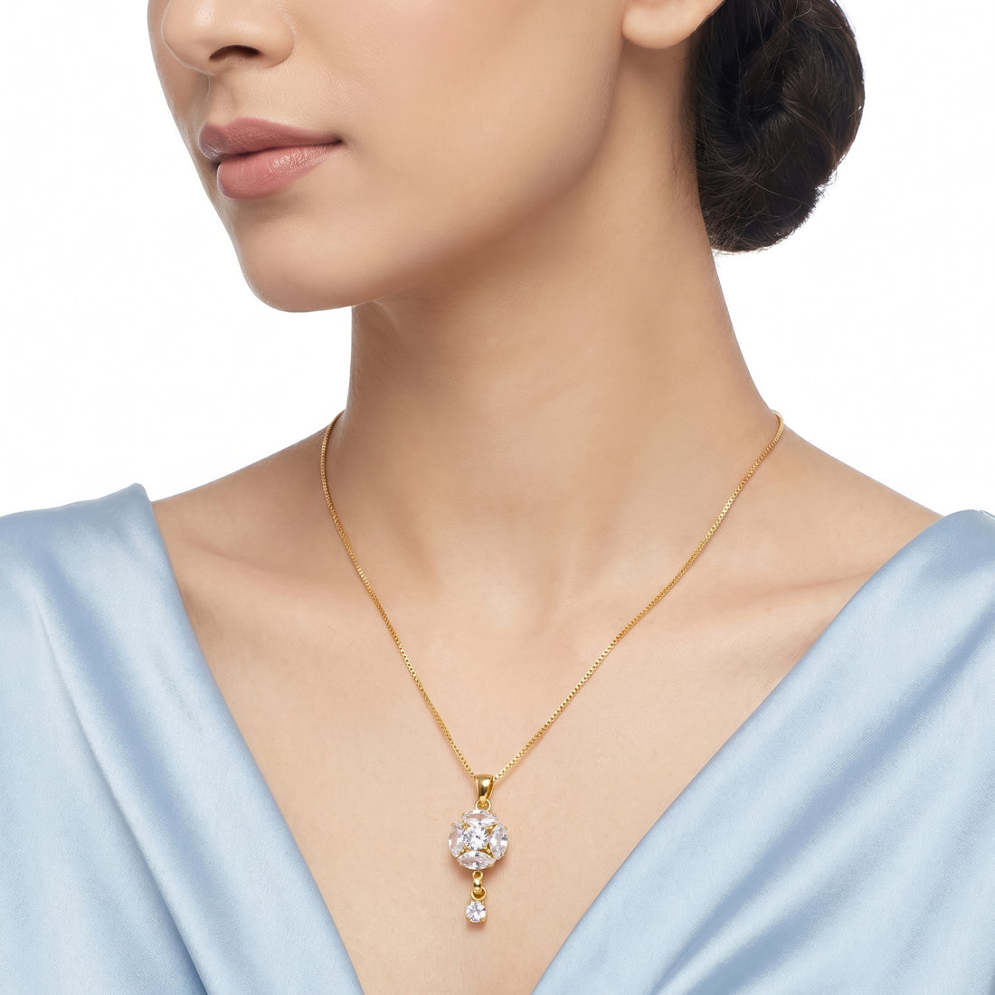 PRAO Necklace Anti-Tarnish Crystal Globe Pendant