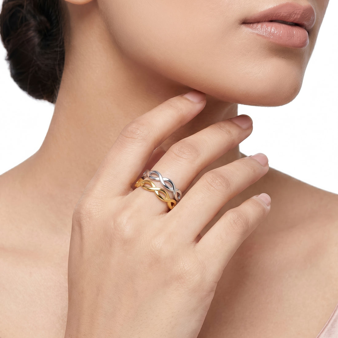 PRAO Ring Anti-Tarnish Intertwined Infinity (Adjustable Size)