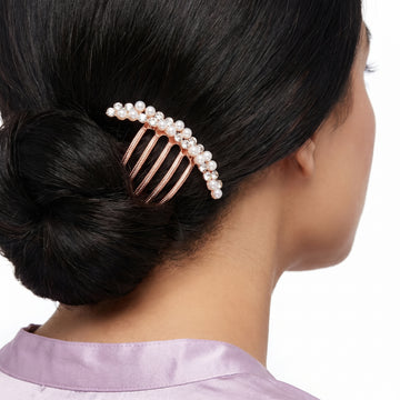 PRAO Hair Comb Anti-Tarnish Pearl & Rhinestone