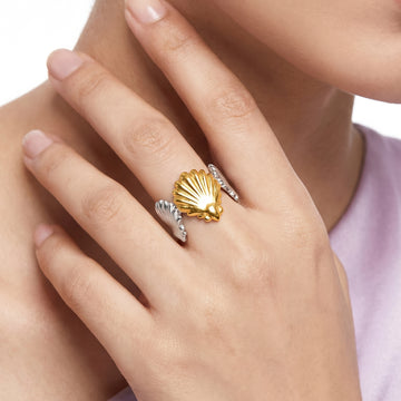 PRAO Ring Anti-Tarnish Scallop Shell Statement (Adjustable Size)