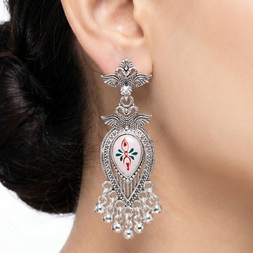 PRAO Earrings Anti-Tarnish Enamel Drop With Metallic Beads