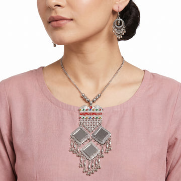 PRAO Necklace Anti-Tarnish Oxidized Statement Set With Earrings