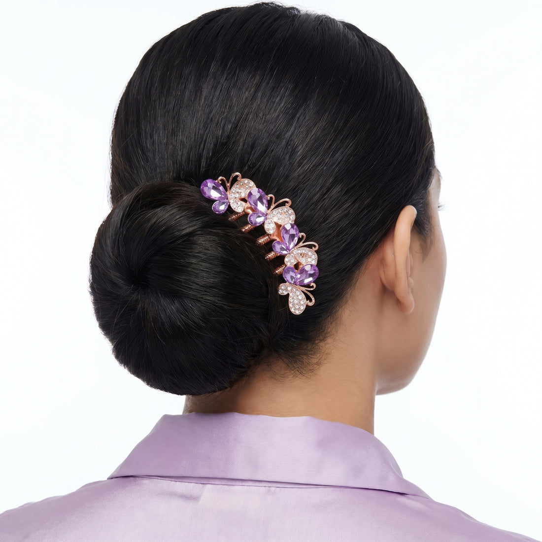 PRAO Hair Comb Anti-Tarnish Crystal Butterfly