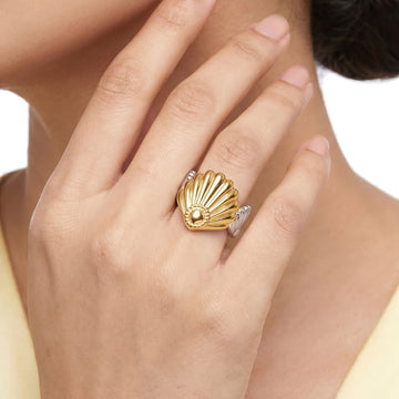 PRAO Ring Anti-Tarnish Scallop Shell (Adjustable Size)