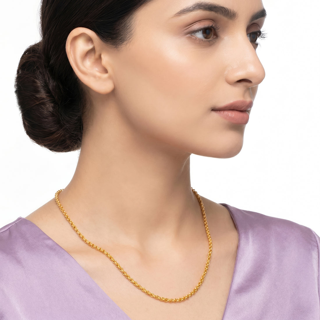 PRAO Necklace Anti-Tarnish Rolo Chain