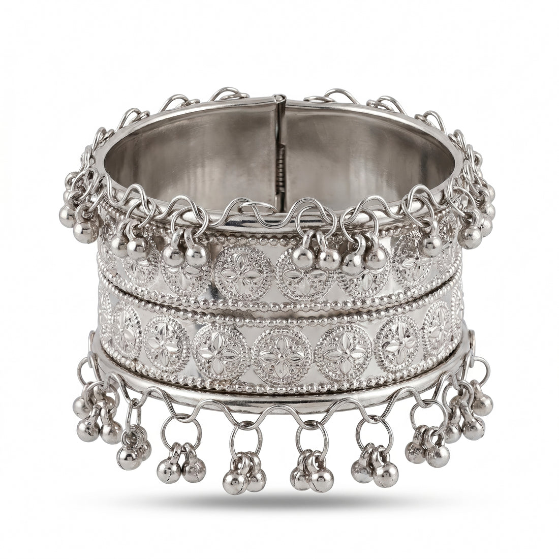 PRAO Bracelet Anti-Tarnish Tribal Medallion Cuff Bracelet (Adjustable Size)