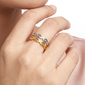 PRAO Ring Anti-Tarnish Intertwined Infinity (Adjustable Size)