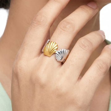 PRAO Ring Anti-Tarnish Seashell Band (Adjustable Size)