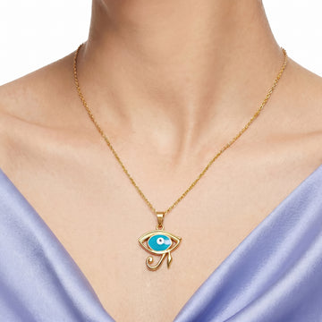 PRAO Necklace Anti-Tarnish Eye Of Horus Evil Eye