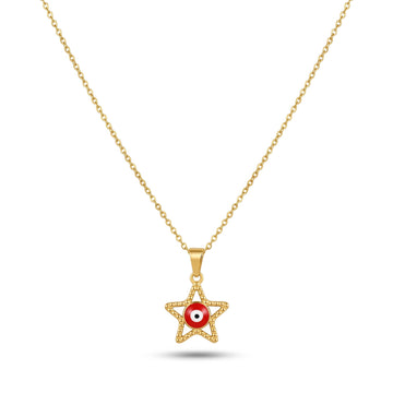 PRAO Necklace Anti-Tarnish Star Evil Eye Pendant