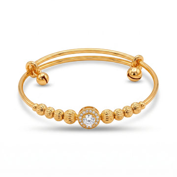 PRAO Bracelet Anti-Tarnish Crystal Halo Bangle (Adjustable Size)