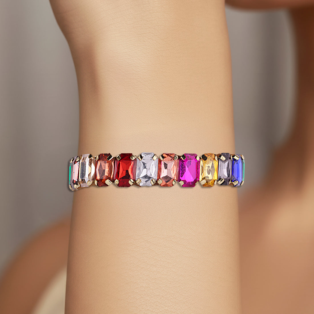 PRAO Bracelet Anti-Tarnish Multicolor Crystal