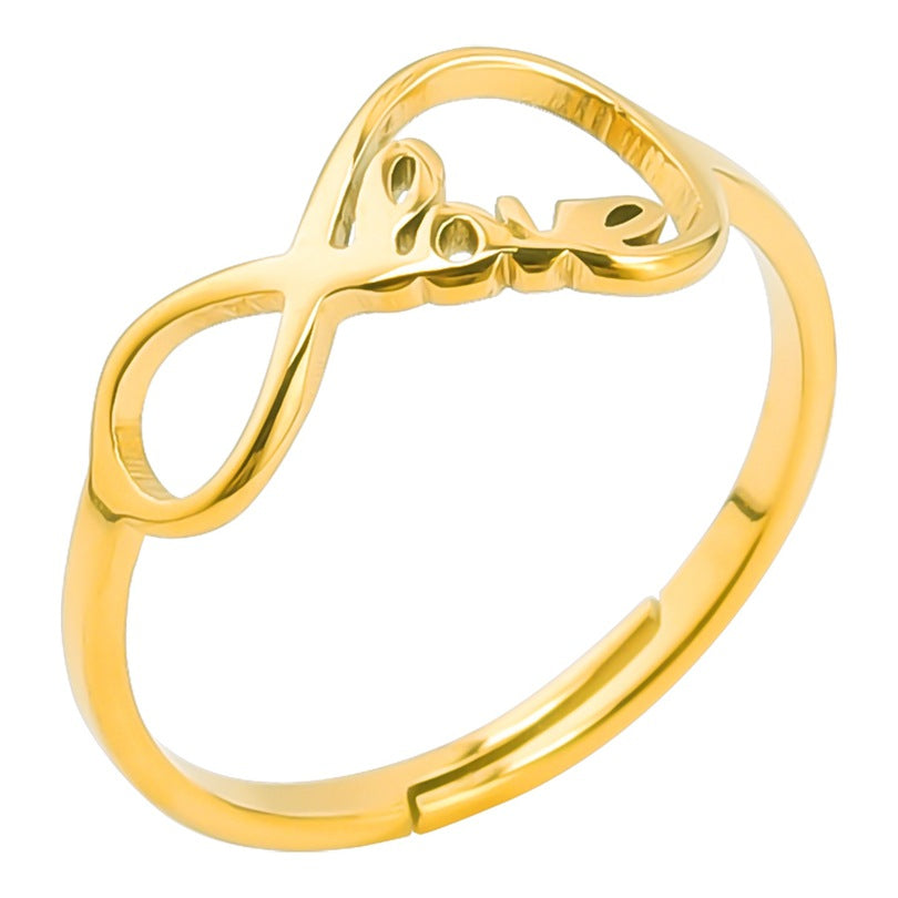 Anti-Tarnish Infinite Love Gold Plated Ring (Adjustable Size)