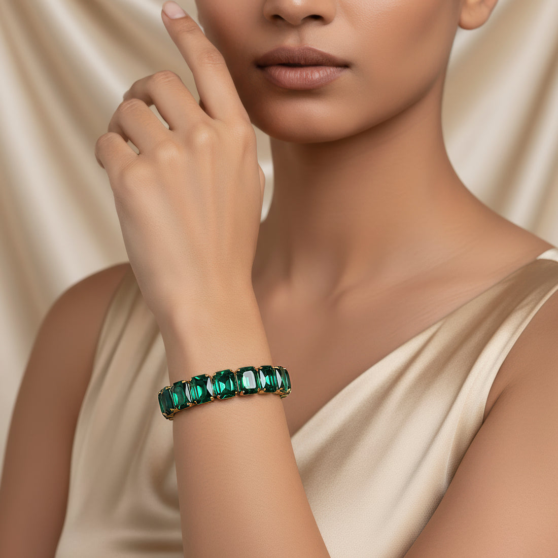 PRAO Anti-Tarnish Crystals Bracelet (Adjustable Size)