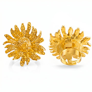 PRAO Ring Anti-Tarnish Golden Sunflower (Adjustable Size)