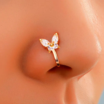 PRAO Anti-Tarnish Crystal Butterfly Nose Ring✨