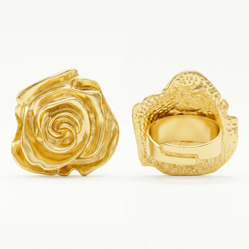 PRAO Ring Anti-Tarnish Rose Flower (Adjustable Size)