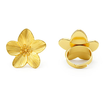 PRAO Ring Anti-Tarnish Lily Flower (Adjustable Size)