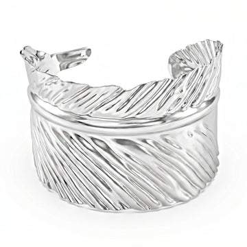 PRAO Bracelet WaterAnti-Tarnish proof Silver Leaf Bangle (Adjustable Size)