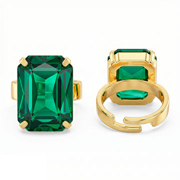 PRAO Ring Crystal Emerald (Adjustable Size)