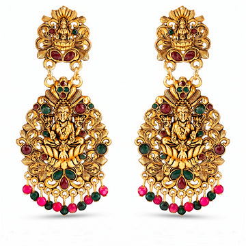 PRAO Earrings Anti-Tarnish Goddess Lakshmi Danglers