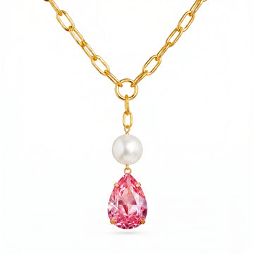 PRAO Necklace Anti-Tarnish Crystal Pendant