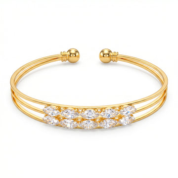 PRAO Bracelet Anti-Tarnish Crystal Double Line (Adjustable Size)