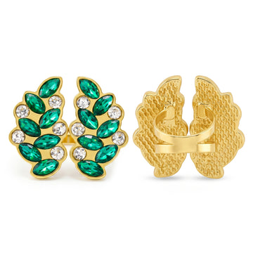 PRAO Ring Anti-Tarnish Leafy Crystal (Adjustable Size)