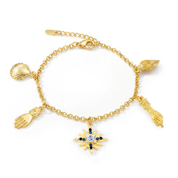 PRAO Bracelet Anti-Tarnish Assorted Shell & Charm (Adjustable Size)
