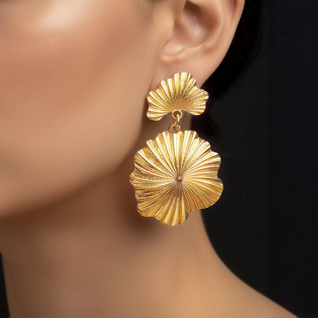 PRAO Anti-Tarnish Conch Shell Dangles with Shell Tops