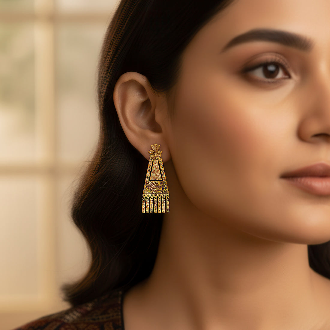 PRAO Anti-Tarnish Ethnic Long Dangles with Charms