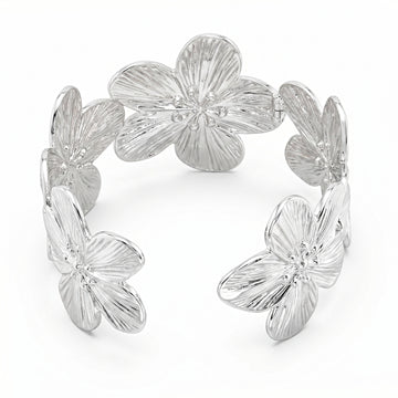 PRAO Bracelet Anti-Tarnish Silver Lily Flower (Adjustable Size)