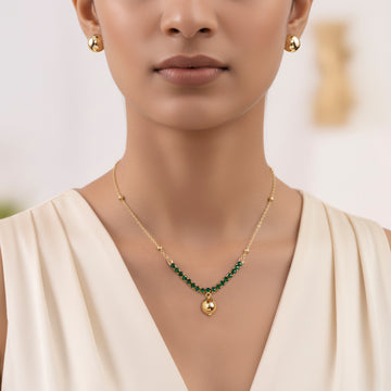 PRAO Necklace Anti-Tarnish American Diamond Set With Earrings