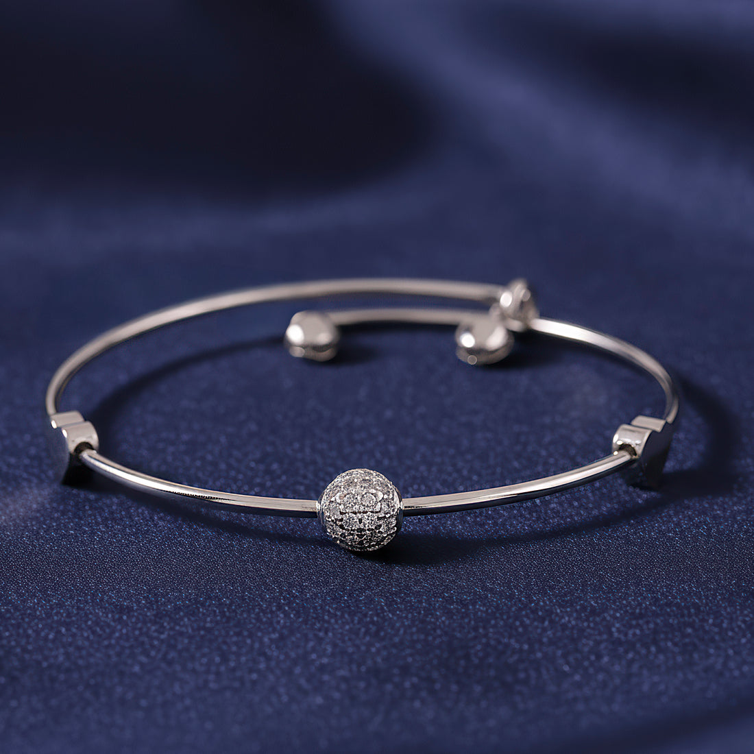 PRAO Anti-Tarnish Crystal Heart Ghungroo Bracelet