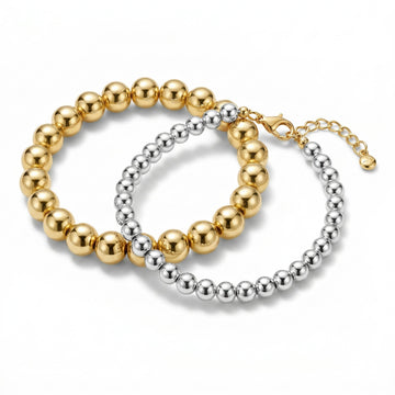 PRAO Bracelets Anti-Tarnish Gold & Silver Set (Adjustable Size)