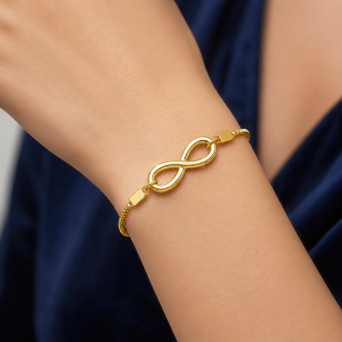 PRAO Bracelet Anti-Tarnish Gold Plated Infinity Set (Adjustable Size)